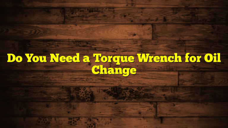 Do You Need a Torque Wrench for Oil Change