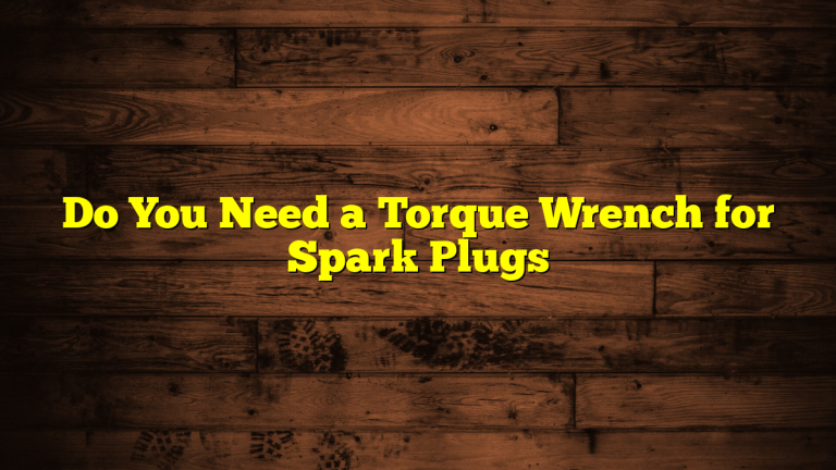 Do You Need a Torque Wrench for Spark Plugs