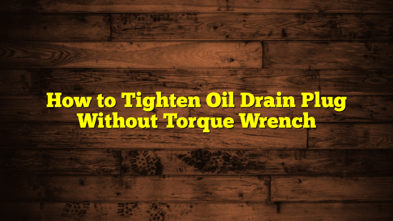 How to Tighten Oil Drain Plug Without Torque Wrench